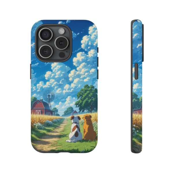 Dog-Themed Phone Case, Whimsical Pet Lover Case, Cute Animal Accessory, Nature Scene Protection, Gift for Dog Owners