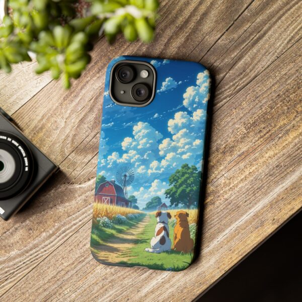 Dog-Themed Phone Case, Whimsical Pet Lover Case, Cute Animal Accessory, Nature Scene Protection, Gift for Dog Owners