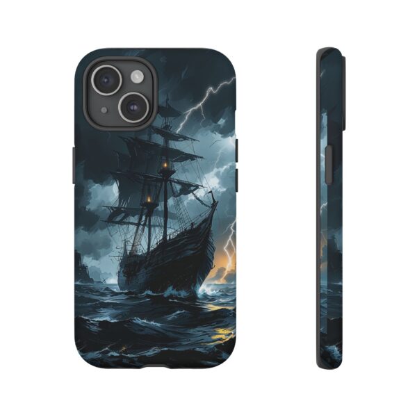 Stormy Seas Tough Phone Case - Pirate Ship Design