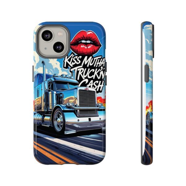Cool Phone Case for Truck Lovers, Trucking Gifts, Unique Truck Driver Accessories, Kiss Mutha Truckin Cash Design, Fun Car Enthusiast Gift