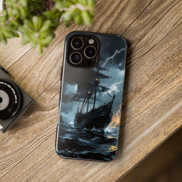 Stormy Seas Tough Phone Case - Pirate Ship Design