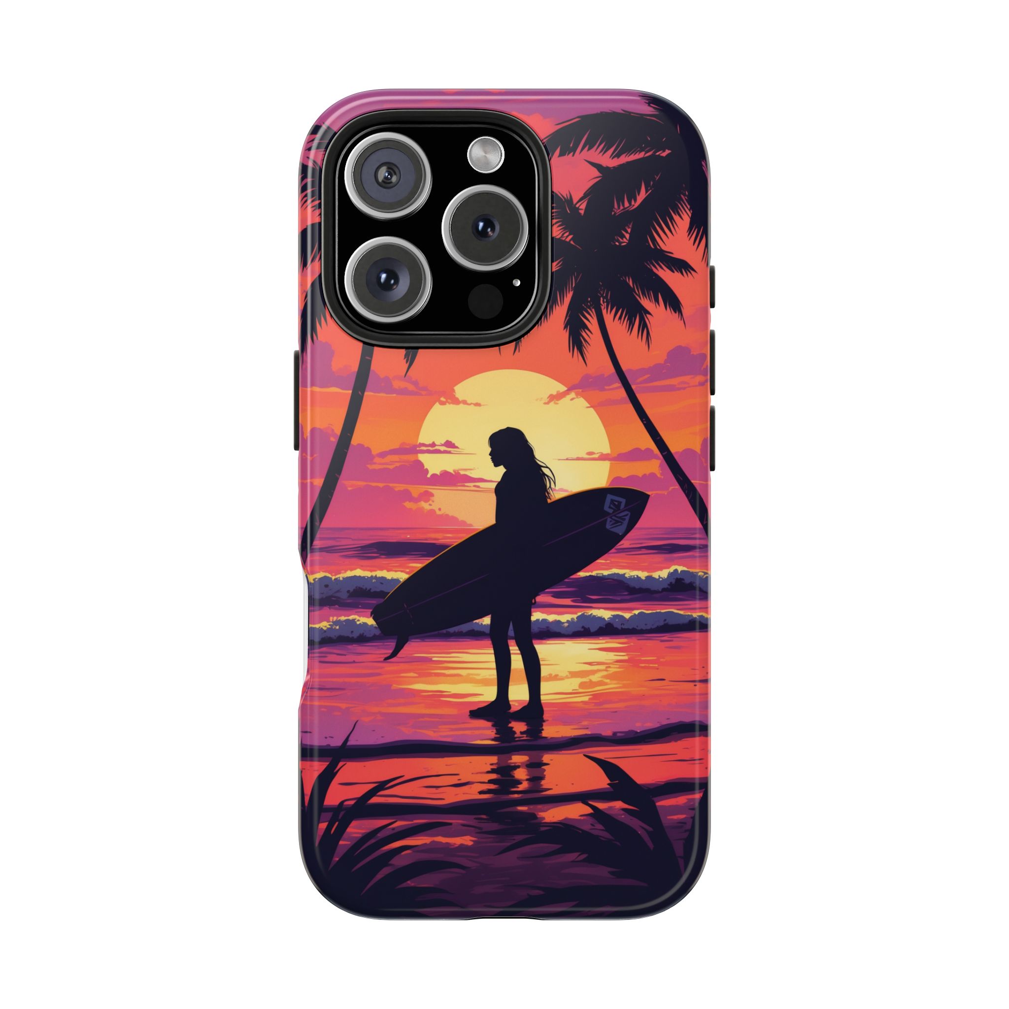 Vibrant Sunset Surfer Design Phone Case