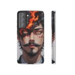 Fiery Design, Anime Style, Unique Cell Phone Accessory, Strong and Stylish