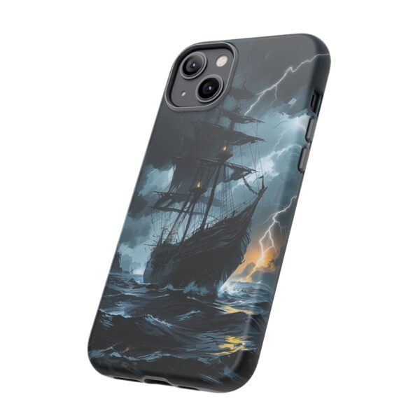 Stormy Seas Tough Phone Case - Pirate Ship Design