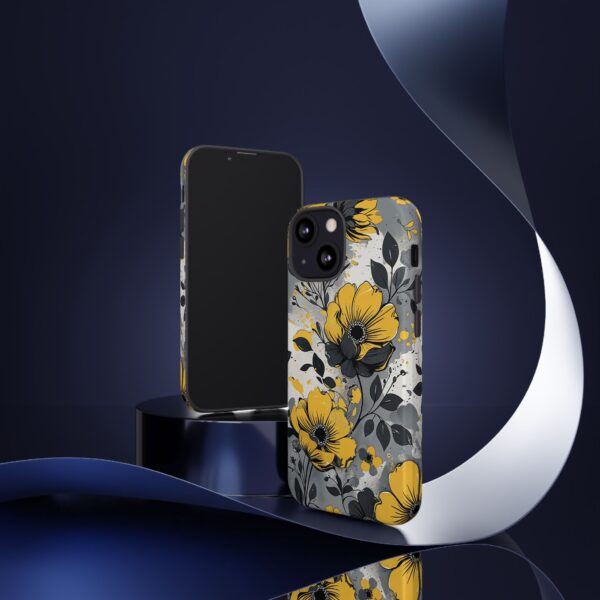Floral Phone Case, Yellow Flower Design, Stylish Phone Protection