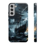 Stormy Seas Tough Phone Case - Pirate Ship Design