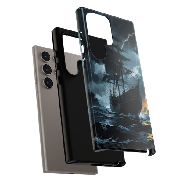 Stormy Seas Tough Phone Case - Pirate Ship Design