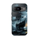 Stormy Seas Tough Phone Case - Pirate Ship Design