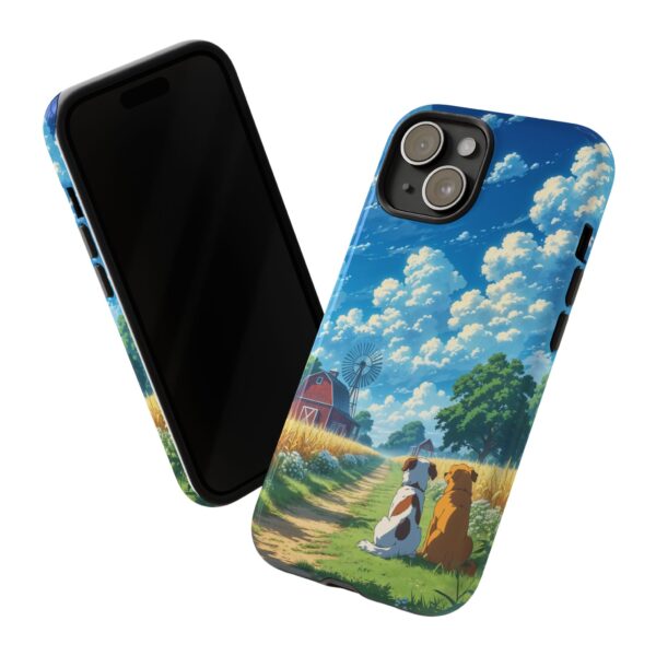 Dog-Themed Phone Case, Whimsical Pet Lover Case, Cute Animal Accessory, Nature Scene Protection, Gift for Dog Owners