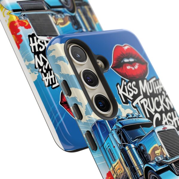 Cool Phone Case for Truck Lovers, Trucking Gifts, Unique Truck Driver Accessories, Kiss Mutha Truckin Cash Design, Fun Car Enthusiast Gift