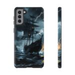 Stormy Seas Tough Phone Case - Pirate Ship Design