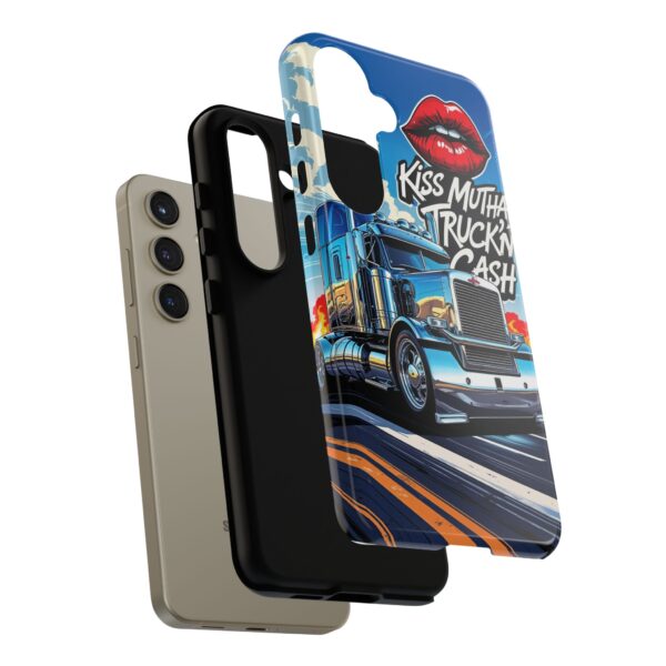 Cool Phone Case for Truck Lovers, Trucking Gifts, Unique Truck Driver Accessories, Kiss Mutha Truckin Cash Design, Fun Car Enthusiast Gift