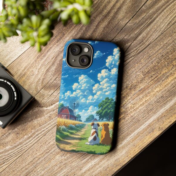 Dog-Themed Phone Case, Whimsical Pet Lover Case, Cute Animal Accessory, Nature Scene Protection, Gift for Dog Owners