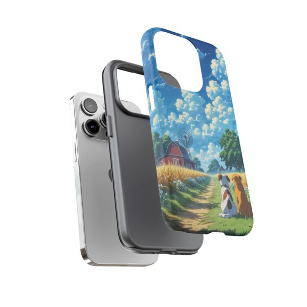 Dog-Themed Phone Case, Whimsical Pet Lover Case, Cute Animal Accessory, Nature Scene Protection, Gift for Dog Owners