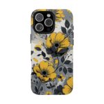 Floral Phone Case, Yellow Flower Design, Stylish Phone Protection
