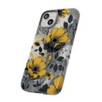 Floral Phone Case, Yellow Flower Design, Stylish Phone Protection