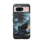 Stormy Seas Tough Phone Case - Pirate Ship Design