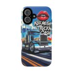 Cool Phone Case for Truck Lovers, Trucking Gifts, Unique Truck Driver Accessories, Kiss Mutha Truckin Cash Design, Fun Car Enthusiast Gift