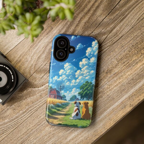 Dog-Themed Phone Case, Whimsical Pet Lover Case, Cute Animal Accessory, Nature Scene Protection, Gift for Dog Owners