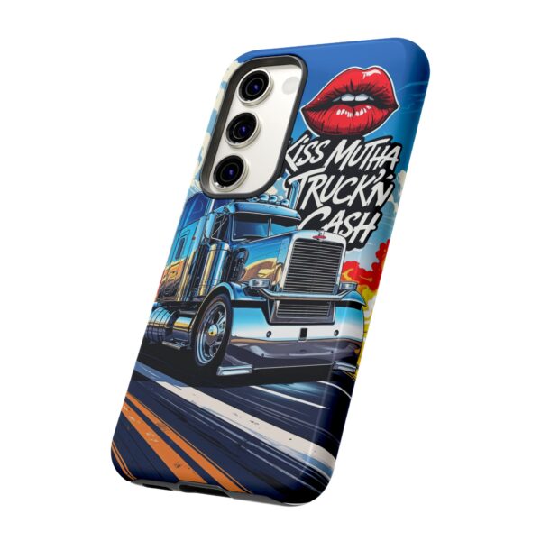 Cool Phone Case for Truck Lovers, Trucking Gifts, Unique Truck Driver Accessories, Kiss Mutha Truckin Cash Design, Fun Car Enthusiast Gift