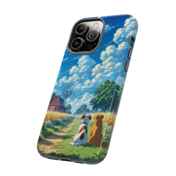 Dog-Themed Phone Case, Whimsical Pet Lover Case, Cute Animal Accessory, Nature Scene Protection, Gift for Dog Owners