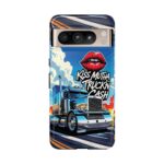 Cool Phone Case for Truck Lovers, Trucking Gifts, Unique Truck Driver Accessories, Kiss Mutha Truckin Cash Design, Fun Car Enthusiast Gift