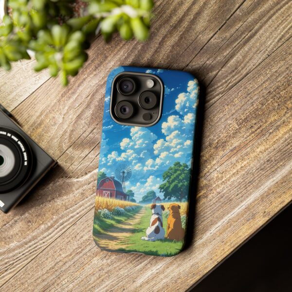 Dog-Themed Phone Case, Whimsical Pet Lover Case, Cute Animal Accessory, Nature Scene Protection, Gift for Dog Owners