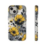 Floral Phone Case, Yellow Flower Design, Stylish Phone Protection