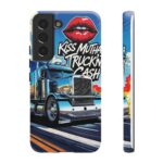 Cool Phone Case for Truck Lovers, Trucking Gifts, Unique Truck Driver Accessories, Kiss Mutha Truckin Cash Design, Fun Car Enthusiast Gift