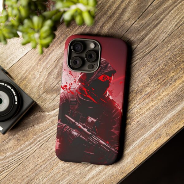 Red Urban Warrior Phone Case for Gamers & Action Fans