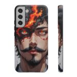 Fiery Design, Anime Style, Unique Cell Phone Accessory, Strong and Stylish