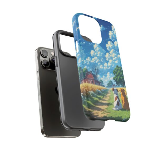 Dog-Themed Phone Case, Whimsical Pet Lover Case, Cute Animal Accessory, Nature Scene Protection, Gift for Dog Owners