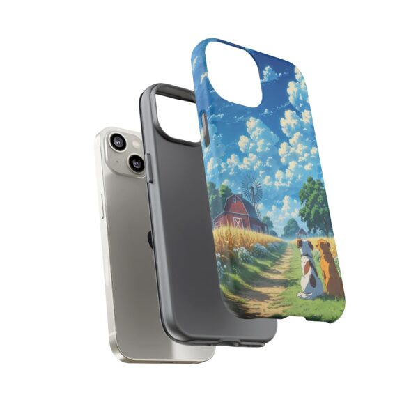 Dog-Themed Phone Case, Whimsical Pet Lover Case, Cute Animal Accessory, Nature Scene Protection, Gift for Dog Owners