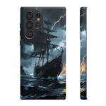 Stormy Seas Tough Phone Case - Pirate Ship Design