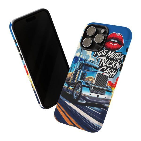 Cool Phone Case for Truck Lovers, Trucking Gifts, Unique Truck Driver Accessories, Kiss Mutha Truckin Cash Design, Fun Car Enthusiast Gift