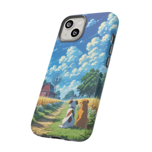 Dog-Themed Phone Case, Whimsical Pet Lover Case, Cute Animal Accessory, Nature Scene Protection, Gift for Dog Owners