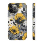 Floral Phone Case, Yellow Flower Design, Stylish Phone Protection