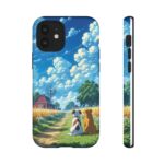 Dog-Themed Phone Case, Whimsical Pet Lover Case, Cute Animal Accessory, Nature Scene Protection, Gift for Dog Owners