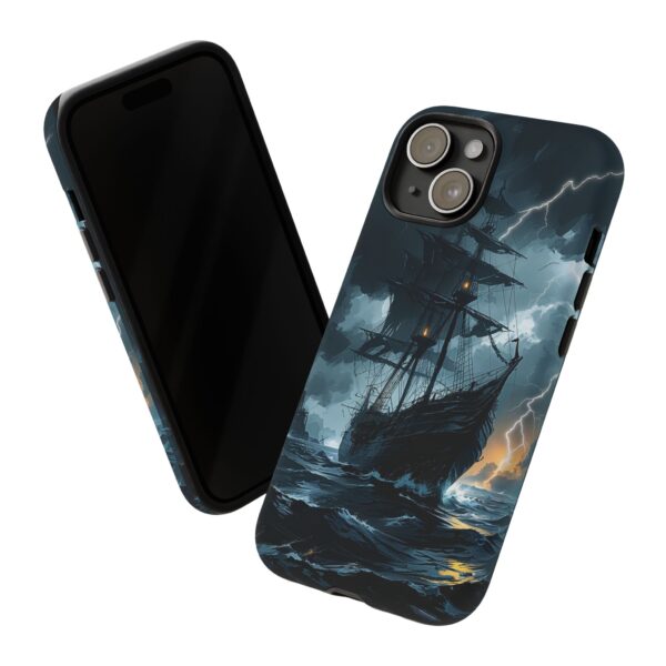 Stormy Seas Tough Phone Case - Pirate Ship Design