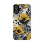 Floral Phone Case, Yellow Flower Design, Stylish Phone Protection
