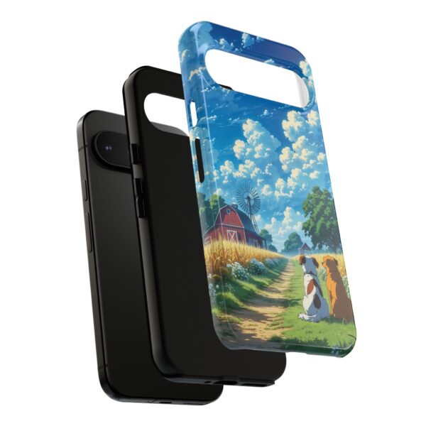 Dog-Themed Phone Case, Whimsical Pet Lover Case, Cute Animal Accessory, Nature Scene Protection, Gift for Dog Owners
