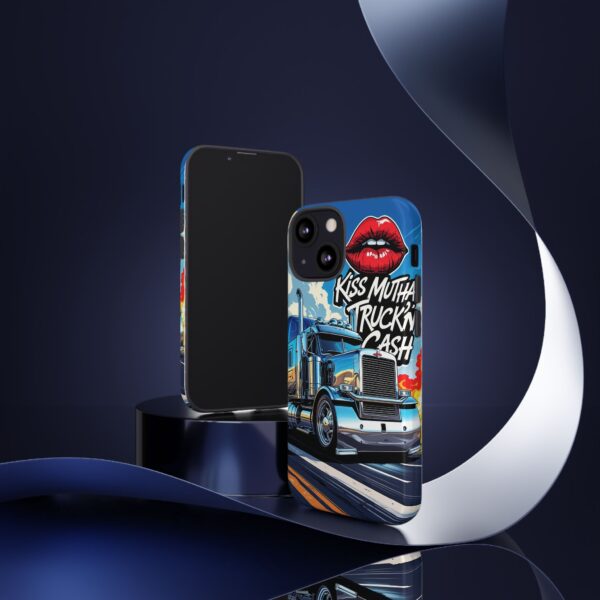 Cool Phone Case for Truck Lovers, Trucking Gifts, Unique Truck Driver Accessories, Kiss Mutha Truckin Cash Design, Fun Car Enthusiast Gift