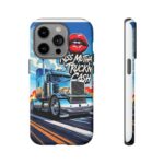 Cool Phone Case for Truck Lovers, Trucking Gifts, Unique Truck Driver Accessories, Kiss Mutha Truckin Cash Design, Fun Car Enthusiast Gift