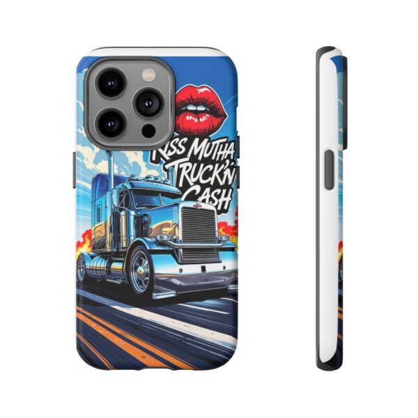 Cool Phone Case for Truck Lovers, Trucking Gifts, Unique Truck Driver Accessories, Kiss Mutha Truckin Cash Design, Fun Car Enthusiast Gift