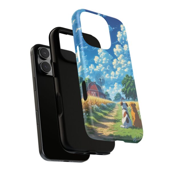 Dog-Themed Phone Case, Whimsical Pet Lover Case, Cute Animal Accessory, Nature Scene Protection, Gift for Dog Owners