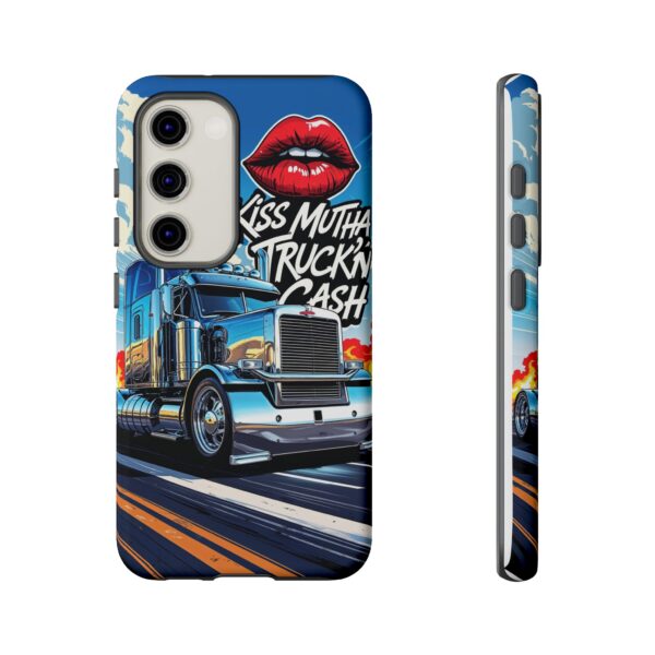 Cool Phone Case for Truck Lovers, Trucking Gifts, Unique Truck Driver Accessories, Kiss Mutha Truckin Cash Design, Fun Car Enthusiast Gift
