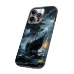 Stormy Seas Tough Phone Case - Pirate Ship Design