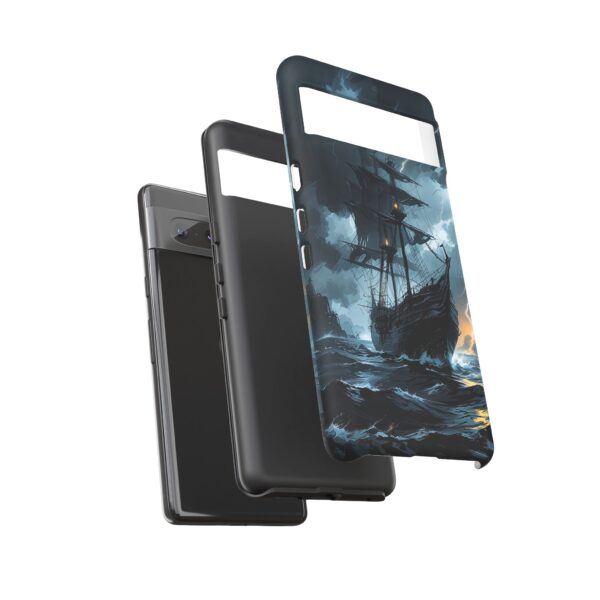 Stormy Seas Tough Phone Case - Pirate Ship Design