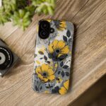 Floral Phone Case, Yellow Flower Design, Stylish Phone Protection