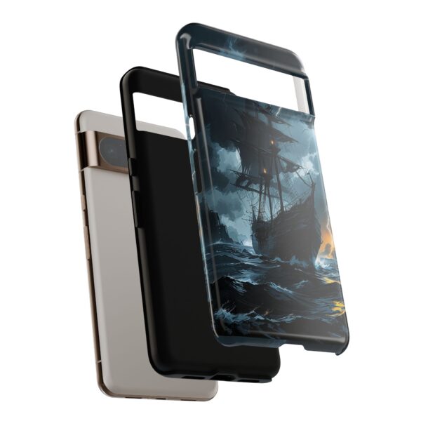 Stormy Seas Tough Phone Case - Pirate Ship Design